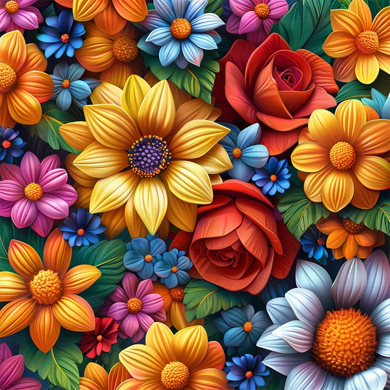 Алмазна мозаїка "Квіткова колекція" BH029 неповна викладка 25х25 см