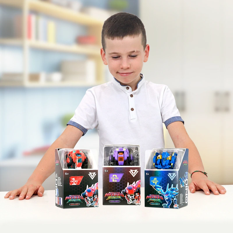 Динозавр-трансформер DINOSTER - ПУРПУРОВИЙ РАПТОР-БОТ (бокс для зберігання)