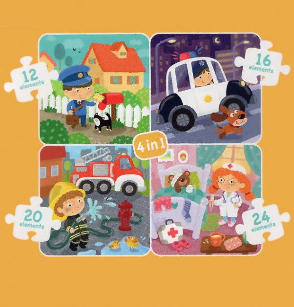 Дитячий пазл "Професії" DoDo 300131, 4в1