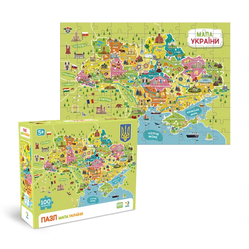 Пазли класичні "Карта України" 300706, 100 елементів