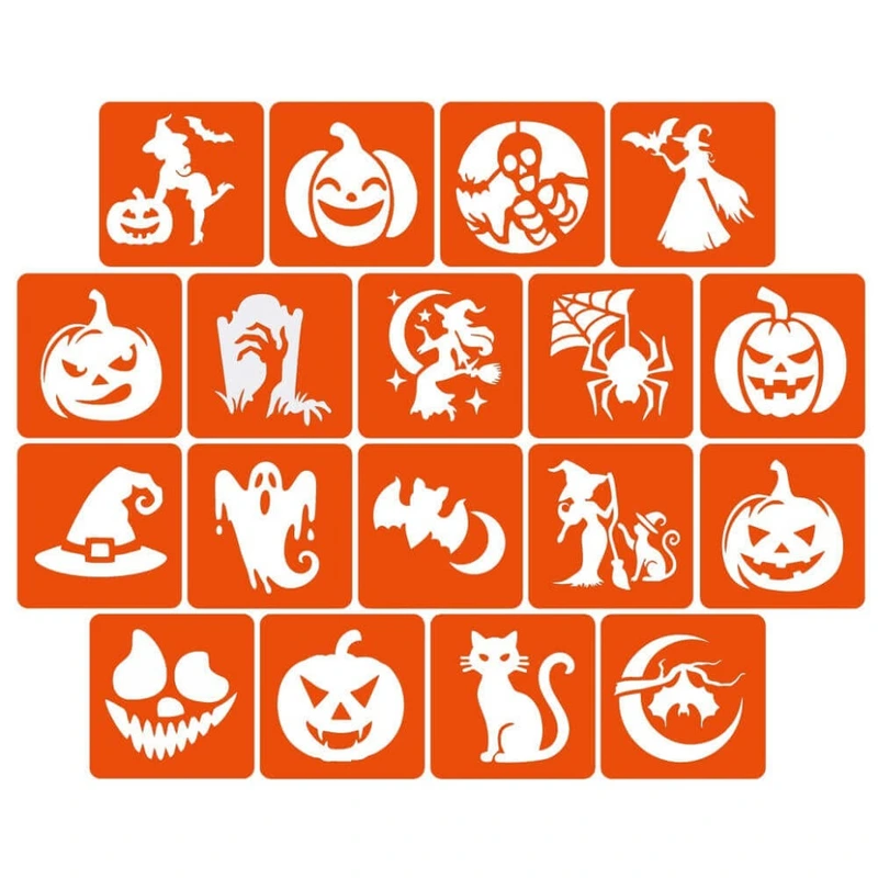 Набір для біо-тату "Хелловін - хна" set-halloween-henna 18 трафаретів 5х5 см