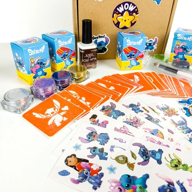 Набір для біо-тату "Wow Box Стіч" wow-box-stich-5 для 5 дітей