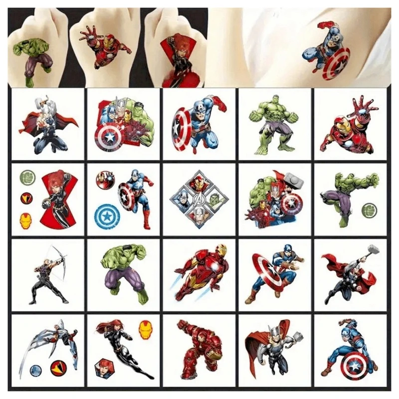 Набір тимчасових татуювань "Супергерої міні" superheroes-20-01 розмір 5х5 см