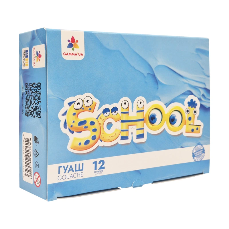 Дитячі гуашеві фарби "Захоплення" 200204, 12 кольорів