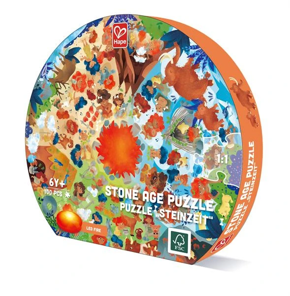 Пазл круглий Hape Кам'яний вік 100 ел. (E1638)