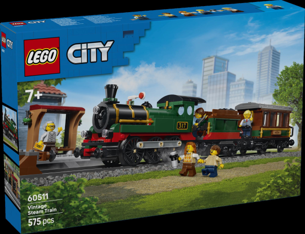 Конструктор LEGO® City Старовинний паровоз, 575 деталей (60511)