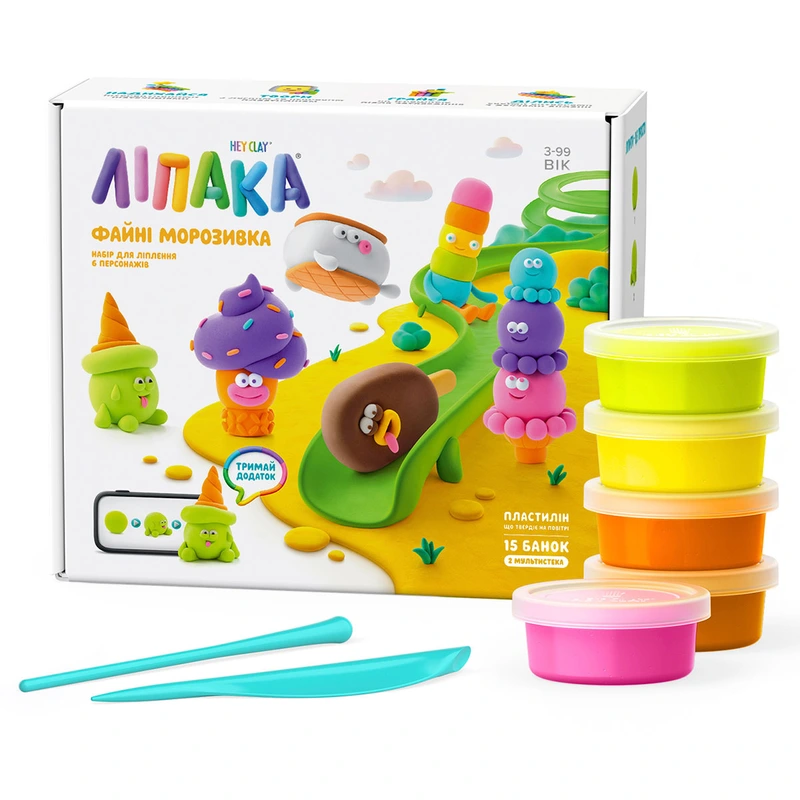Меганабір пластиліну, що самостійно твердіє, ЛІПАКА – ФАЙНІ МОРОЗИВКА
