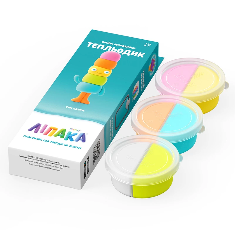 Набір пластиліну, що самостійно твердіє, ЛІПАКА – ФАЙНІ МОРОЗИВКА: ТЕПЛЬОДИК