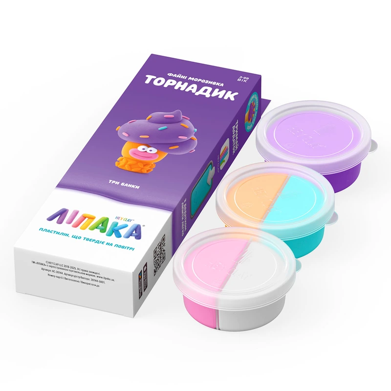 Набір пластиліну, що самостійно твердіє, ЛІПАКА – ФАЙНІ МОРОЗИВКА: ТОРНАДИК