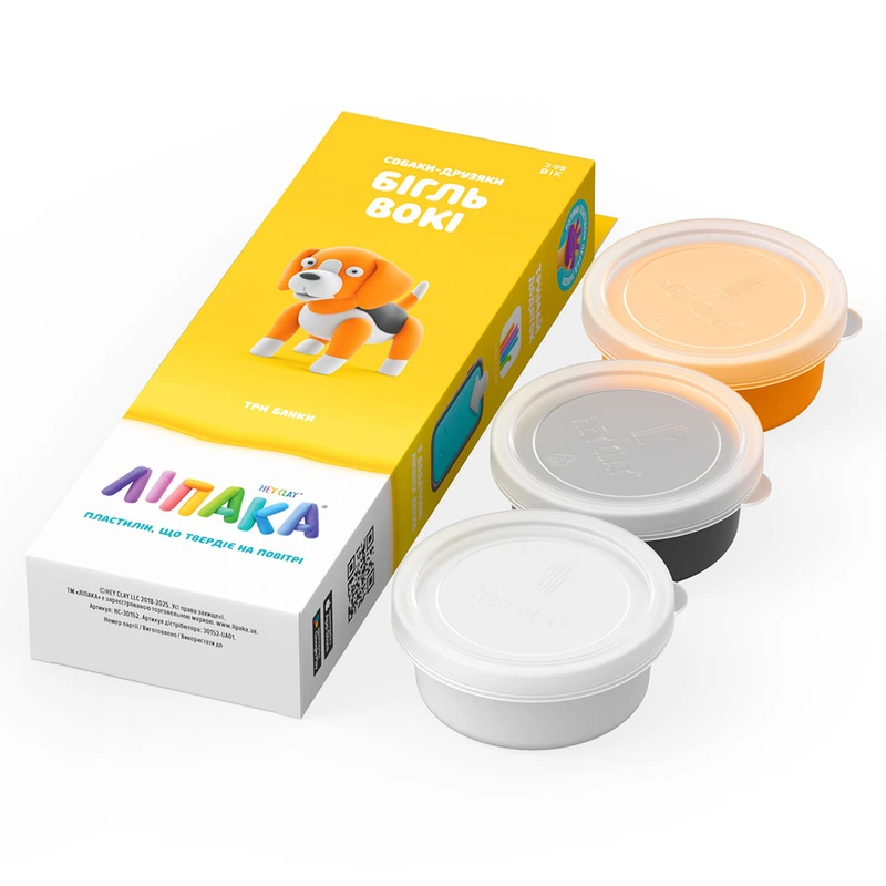 Набір пластиліну, що самостійно твердіє, ЛІПАКА – СОБАКИ-ДРУЗЯКИ: БІГЛЬ ВОКІ