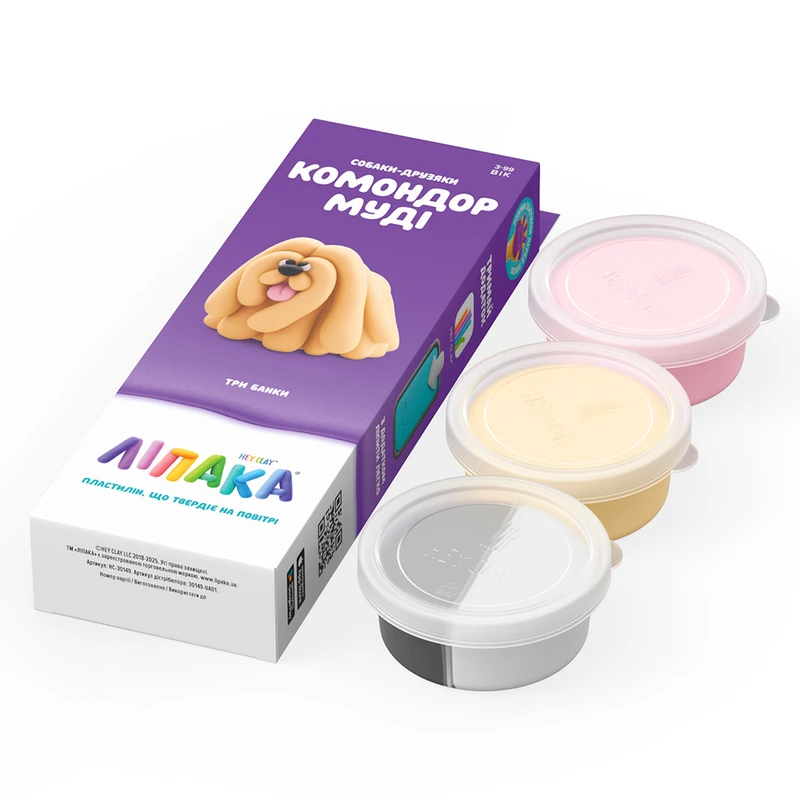 Набір пластиліну, що самостійно твердіє, ЛІПАКА – СОБАКИ-ДРУЗЯКИ: КОМОНДОР МУДІ