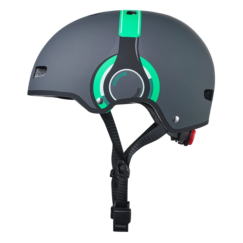 Захисний шолом MICRO - ЗЕЛЕНИЙ З МАЛЮНКОМ НАВУШНИКІВ (52-56 cm, M, світло)