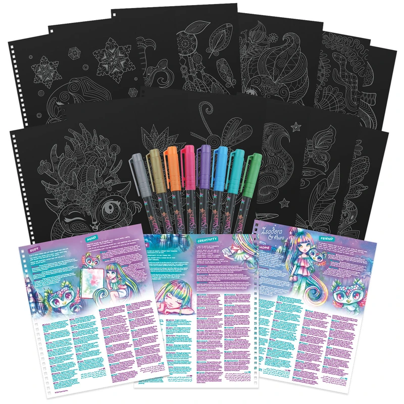 Набір для творчості NEBULOUS STARS – РОЗМАЛЬОВКА: АЙСЕДОРА, ЧОРНІ АРКУШІ