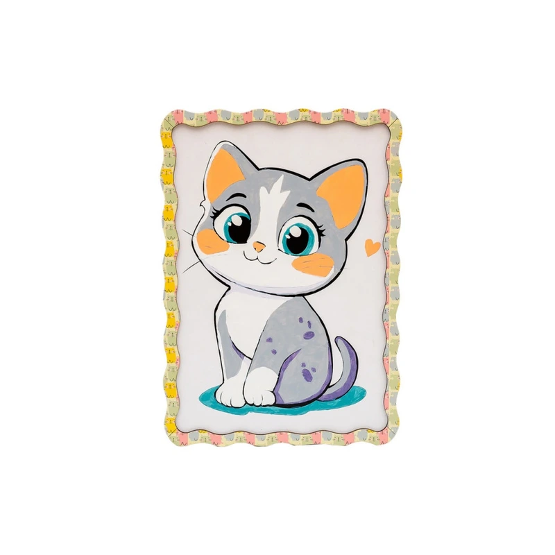 Картина по номерах "Котик" Puz-22945 формат А4 пензлик, фарби, кріплення для стіни