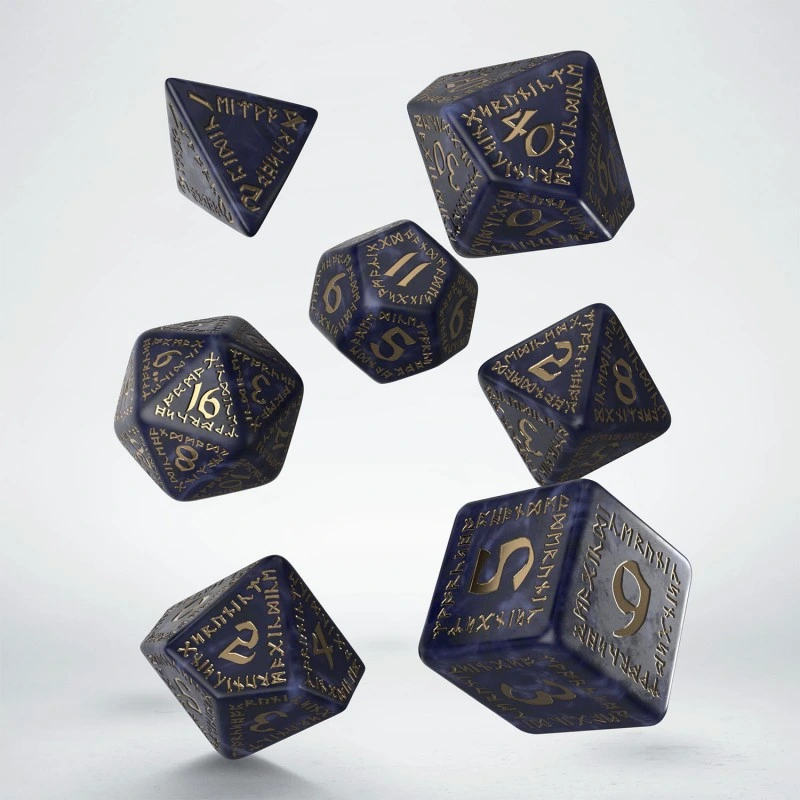 Набір кубиків Runic Mixed-blue & gold Dice Set