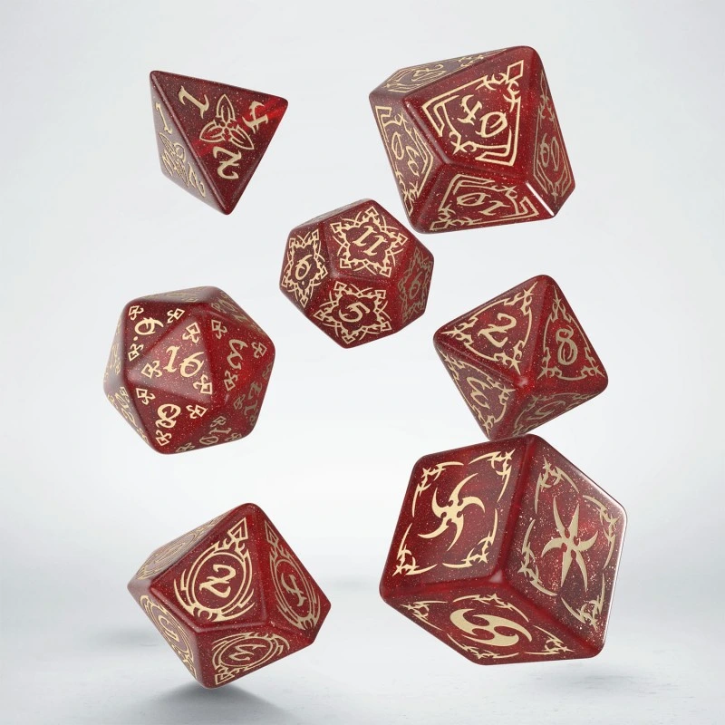 Набір кубиків Tribal Dice Set: Shimmering red & Beige