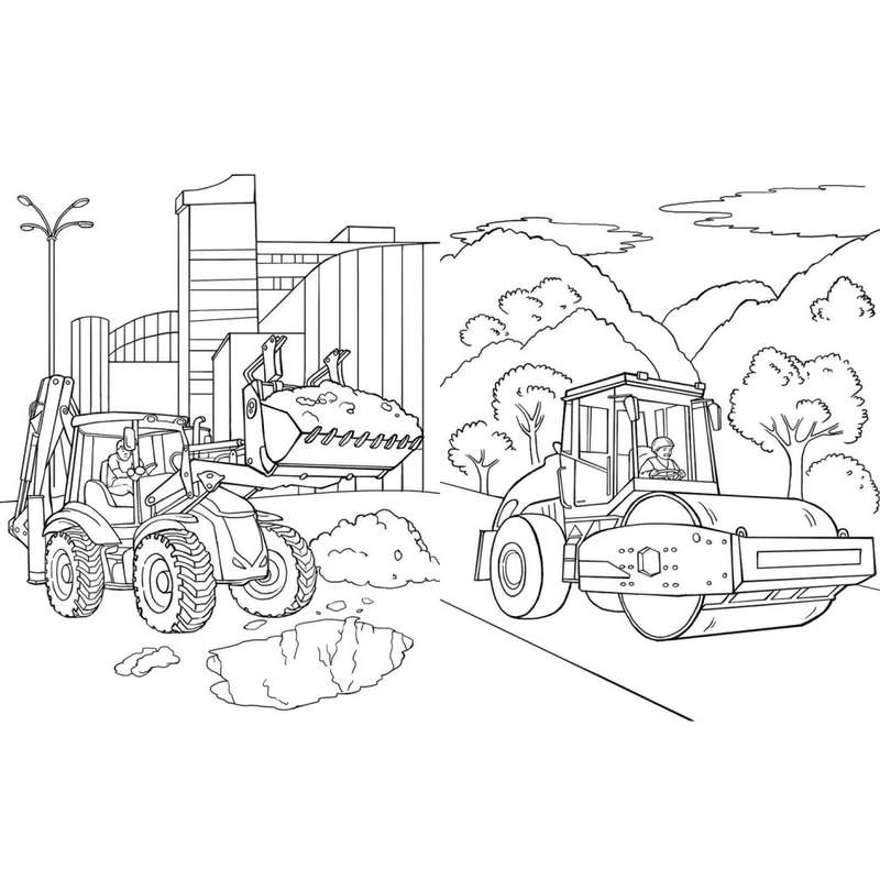 Велика книга розмальовок "Техніка та транспорт" 1736032, 64 сторінки