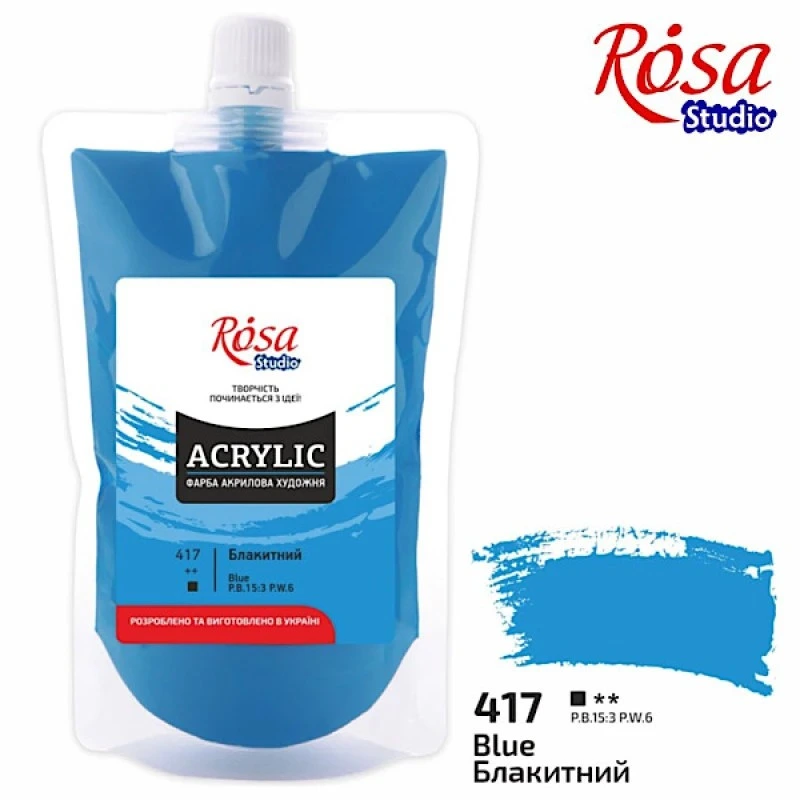 Фарба акрилова Блакитна 323200417 (код 417), 200 мл