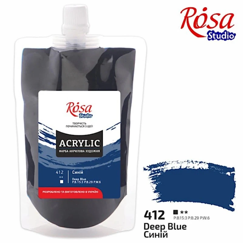 Фарба акрилова Синя 323200412 (код 412), 200 мл