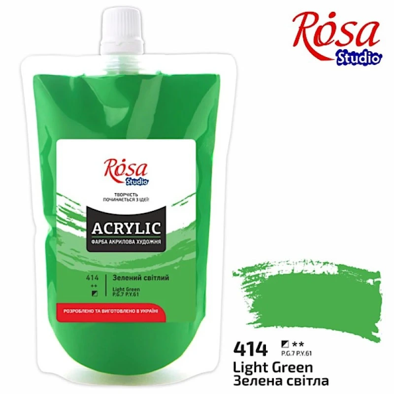 Фарба акрилова Зелена світла 323200414 (код 414), 200 мл