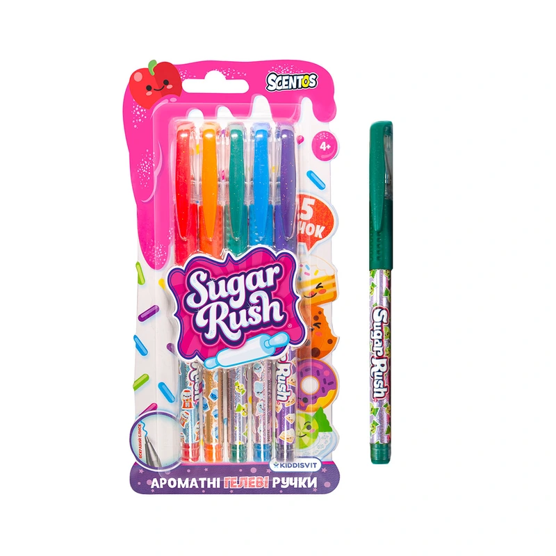 Набір ароматних гелевих ручок серії "Sugar Rush" - ЯСКРАВИЙ БЛИСК (5 шт.)