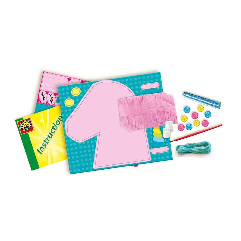 Набір для творчості з пін'ятою - КАЗКОВИЙ ЄДИНОРІГ (елементи для пін'яти з картону, аксесуари)