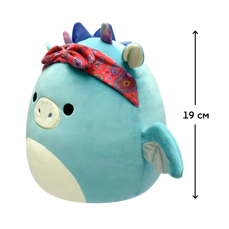 М'яка іграшка SQUISHMALLOWS – ДРАКОН У БАНДАНІ (19 cm)