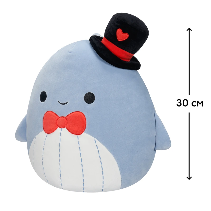 М'яка іграшка SQUISHMALLOWS – СИНІЙ КИТ САМІР (30 cm)