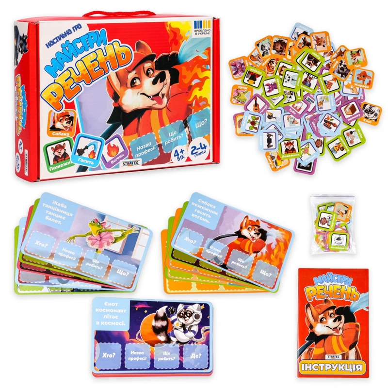 Настільна гра "Майстри речень" 30682 жетони 80 штук