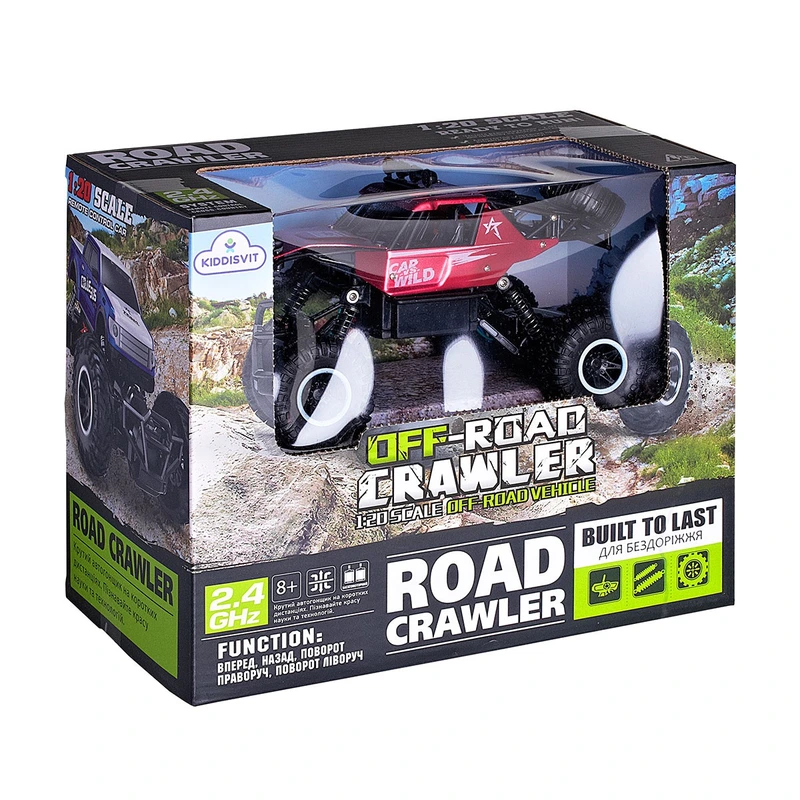Автомобіль OFF-ROAD CRAWLER з р/к - CAR VS WILD (червоний, акум. 3,6V, метал. корпус, 1:20)