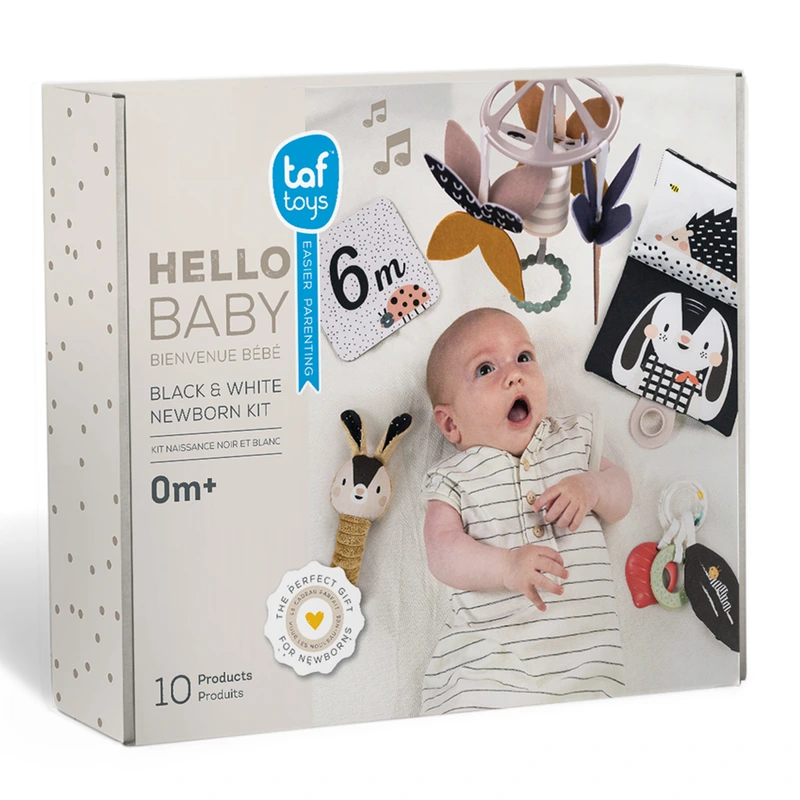 Подарунковий набір іграшок для новонародженого колекції "Садочок у місті" – ЧОРНО-БІЛА ГАРМОНІЯ