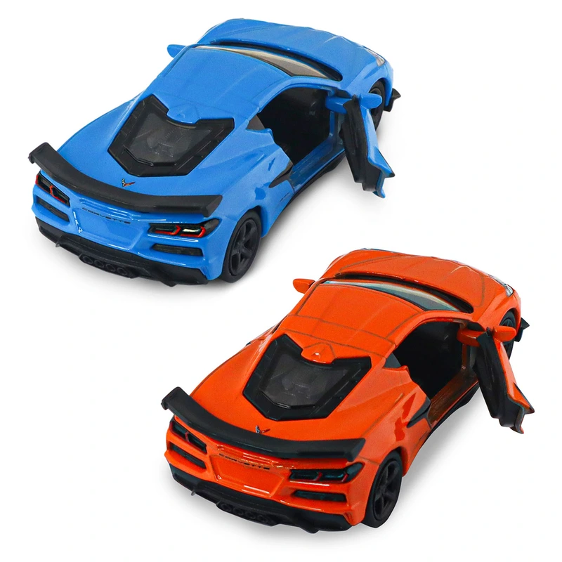 Автомодель - CHEVROLET CORVETTE Z06 2023 (помаранчевий, світло-блакитний)