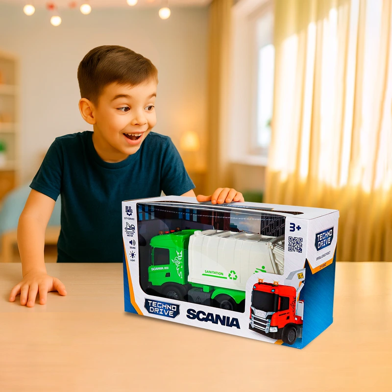 Автомодель серії "Big Truck" – СМІТТЄВОЗ SCANIA (світло, звук)