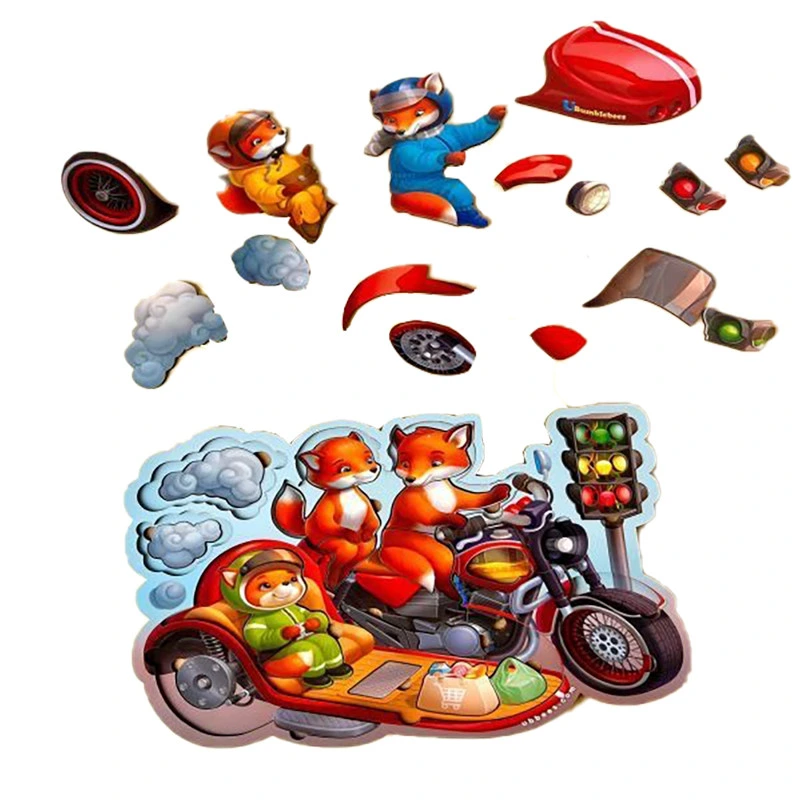 Пазл Багатошарові вкладки "Лисенята на мотоциклі" (ПСД211) PSD211, 39 елементів