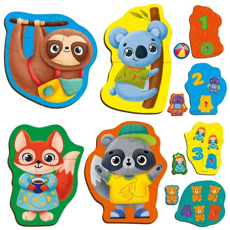 Дитячі розвивальні картонні пазли "Тварини. Іграшки" VT1722-27 з грою